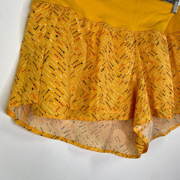 CALIA Yellow Orange Printed Kick It Up Shorts Activewear Running Womens Size XL - Picture 3 of 8